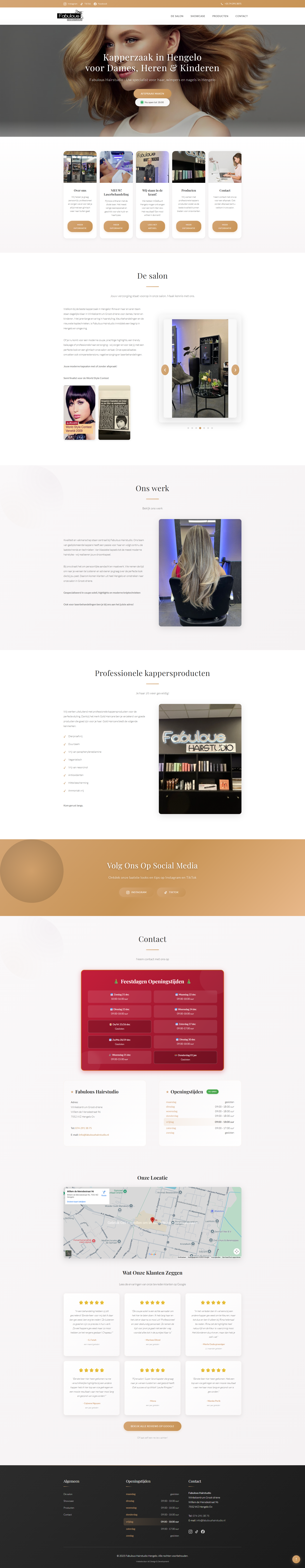 Fabulous Hairstudio - Kapsalon website